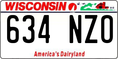 WI license plate 634NZO