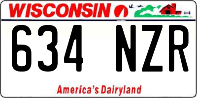 WI license plate 634NZR