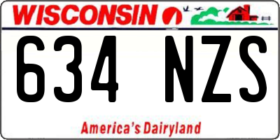 WI license plate 634NZS