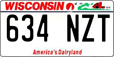 WI license plate 634NZT