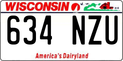 WI license plate 634NZU