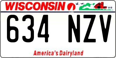 WI license plate 634NZV