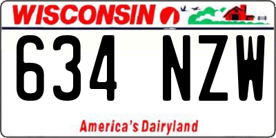 WI license plate 634NZW