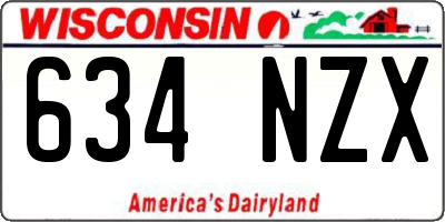 WI license plate 634NZX