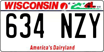 WI license plate 634NZY