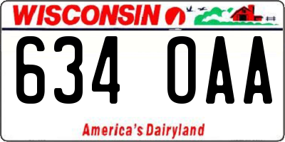 WI license plate 634OAA