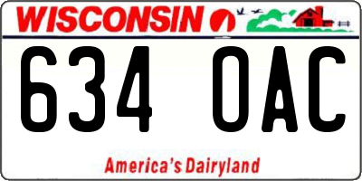 WI license plate 634OAC