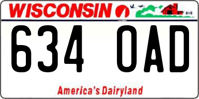 WI license plate 634OAD