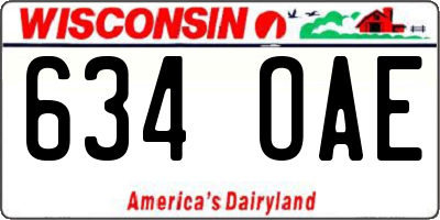 WI license plate 634OAE