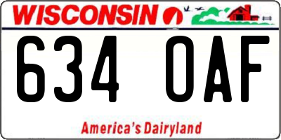 WI license plate 634OAF