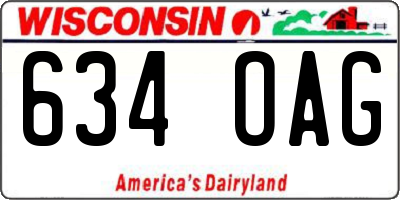 WI license plate 634OAG