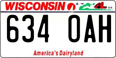 WI license plate 634OAH