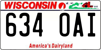 WI license plate 634OAI