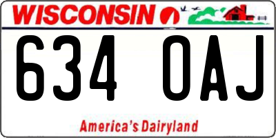 WI license plate 634OAJ