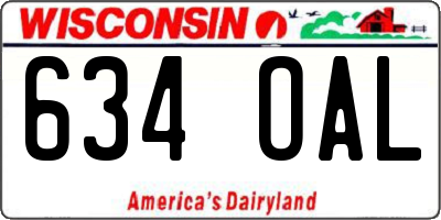 WI license plate 634OAL
