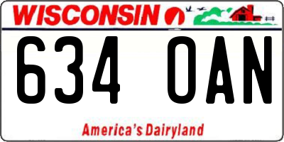 WI license plate 634OAN