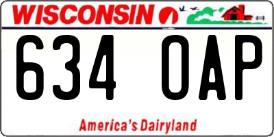 WI license plate 634OAP