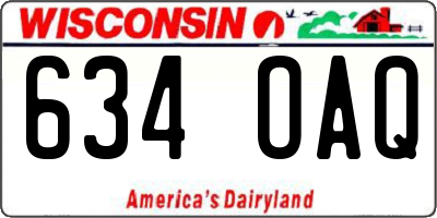 WI license plate 634OAQ