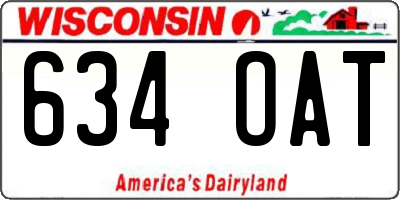 WI license plate 634OAT