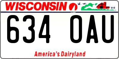 WI license plate 634OAU