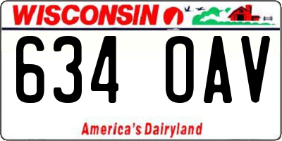WI license plate 634OAV