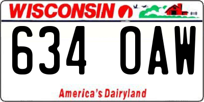 WI license plate 634OAW