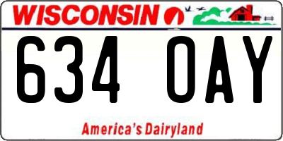 WI license plate 634OAY