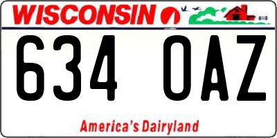 WI license plate 634OAZ