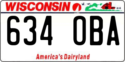 WI license plate 634OBA