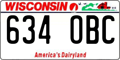 WI license plate 634OBC