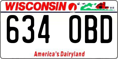 WI license plate 634OBD