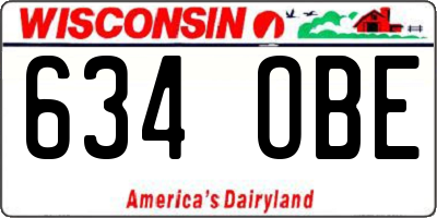 WI license plate 634OBE
