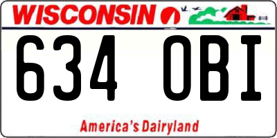 WI license plate 634OBI