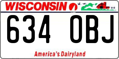 WI license plate 634OBJ