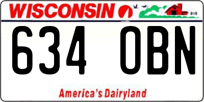 WI license plate 634OBN