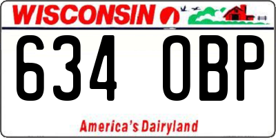 WI license plate 634OBP