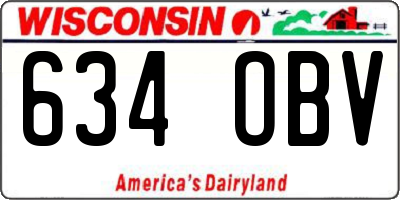 WI license plate 634OBV