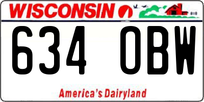 WI license plate 634OBW