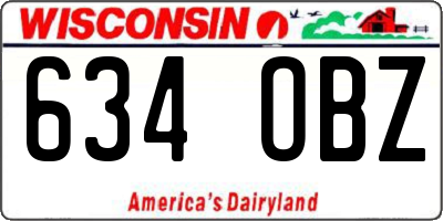 WI license plate 634OBZ