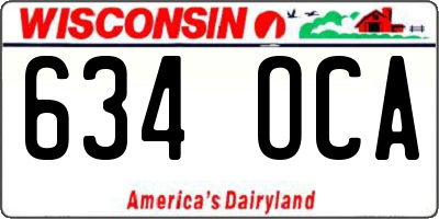 WI license plate 634OCA