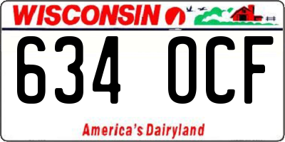 WI license plate 634OCF