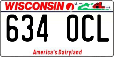 WI license plate 634OCL