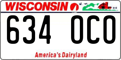 WI license plate 634OCO