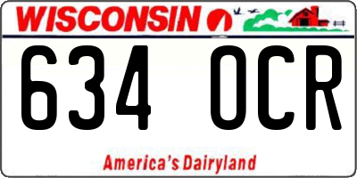WI license plate 634OCR
