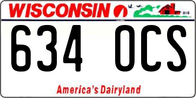 WI license plate 634OCS