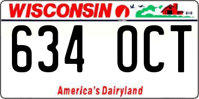 WI license plate 634OCT