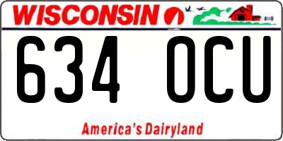 WI license plate 634OCU