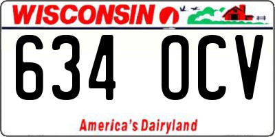 WI license plate 634OCV