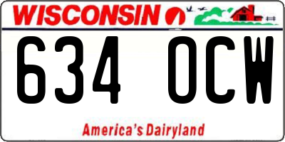 WI license plate 634OCW