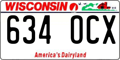 WI license plate 634OCX